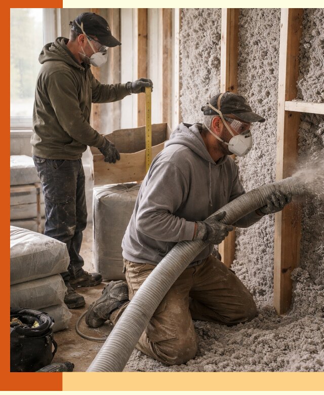 Утепление таунхауса эковатой в Нурлате для максимально теплых стен