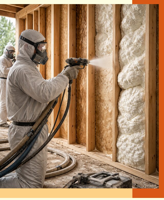 Утепление каркасного дома ППУ в Нурлате от 2920 руб./м2 — работа под ключ | ТепломастерНрт