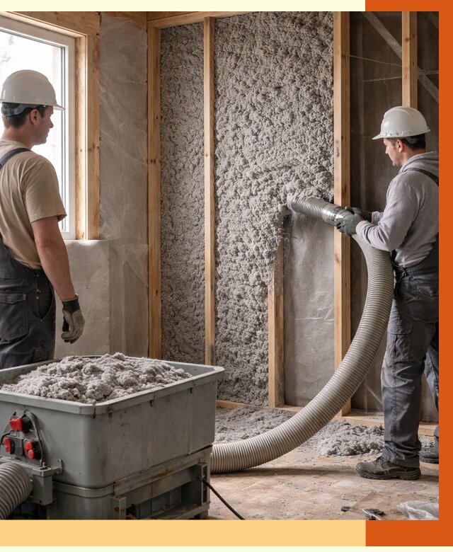 Утепление каркасного дома эковатой в Нурлате от 1877 руб. | ТепломастерНрт