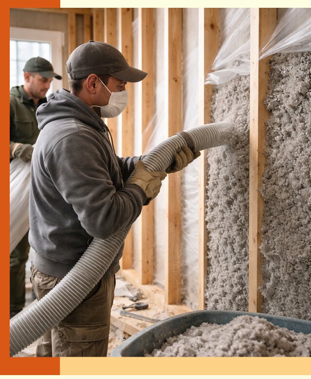 Утепление каркасного дома эковатой в Нурлате — качественно и надолго