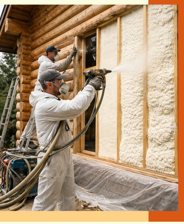 Утепление деревянного дома ППУ в Нурлате от 4379 руб/м2 | ТепломастерНрт — под ключ
