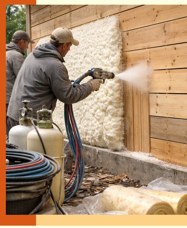 Утепление деревянного дома пенополиуретаном в Нурлате