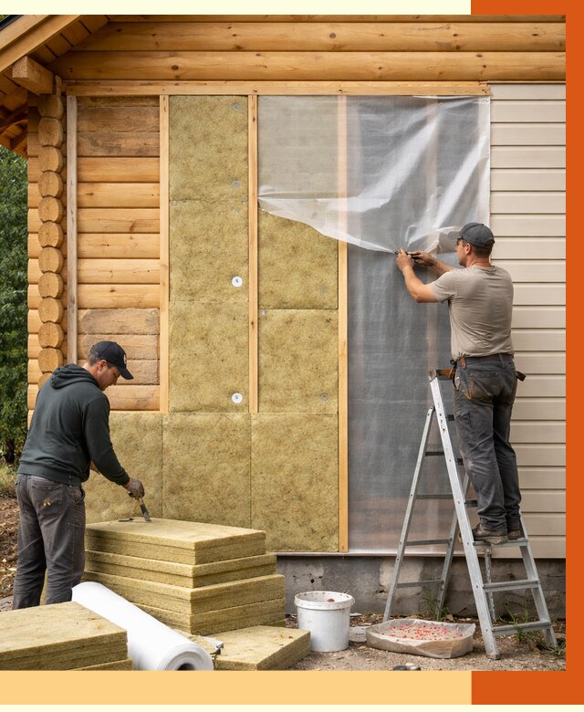 Утепление дома из бруса в Нурлате от 3910 руб./м2 — работы под ключ | ТепломастерНрт