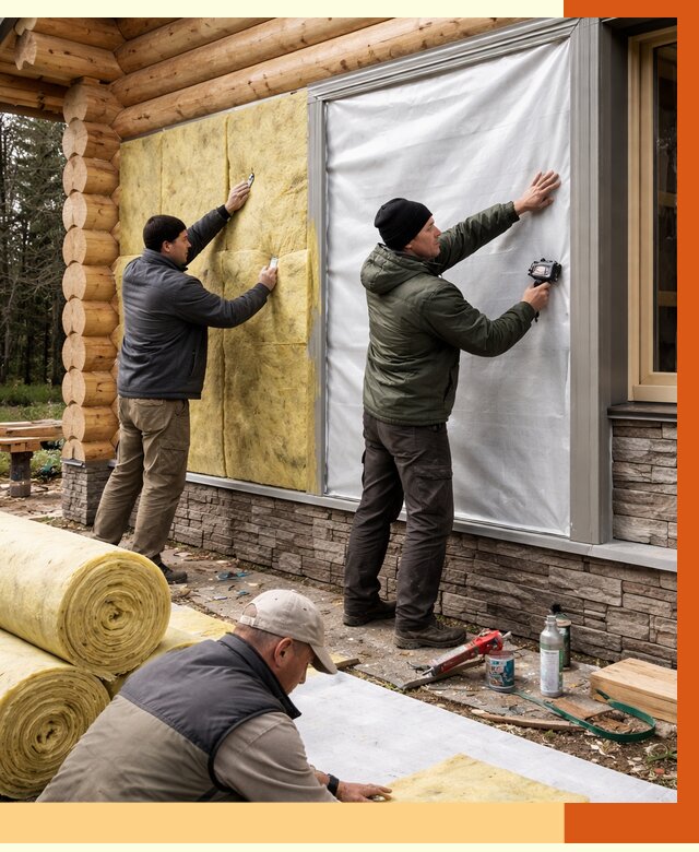 Утепление бревенчатого дома в Нурлате от 7977 руб/м2 — заказать под ключ | ТепломастерНрт