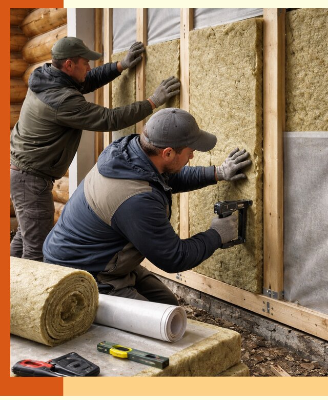 Утепление бревенчатого дома под ключ в Нурлате