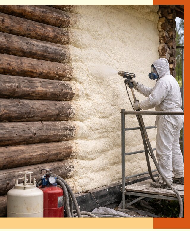 Утепление бревенчатого дома ППУ в Нурлате под ключ от 6517 руб. | ТепломастерНрт