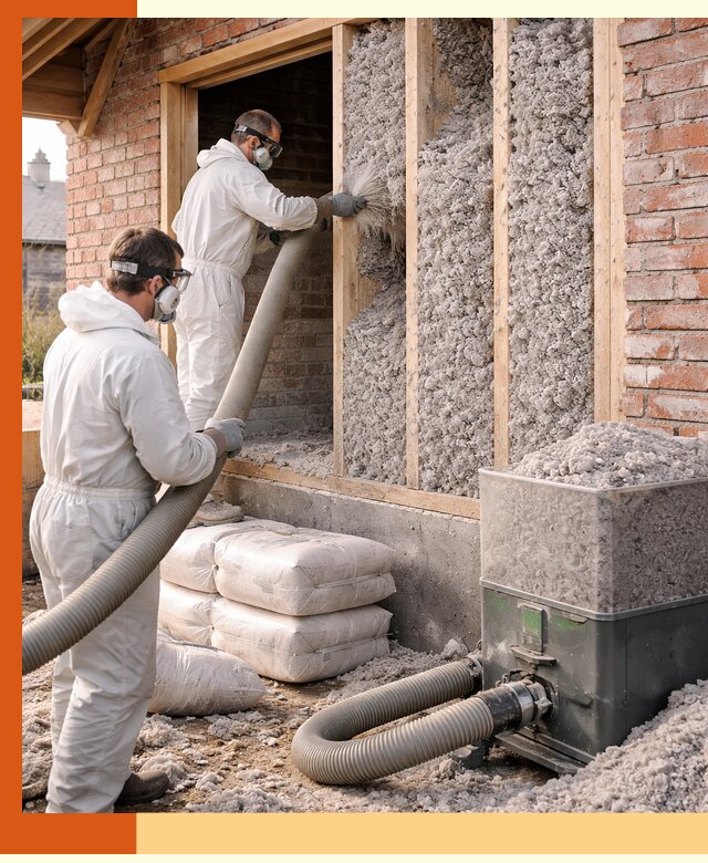 Утепление кирпичного дома эковатой в Нурлате