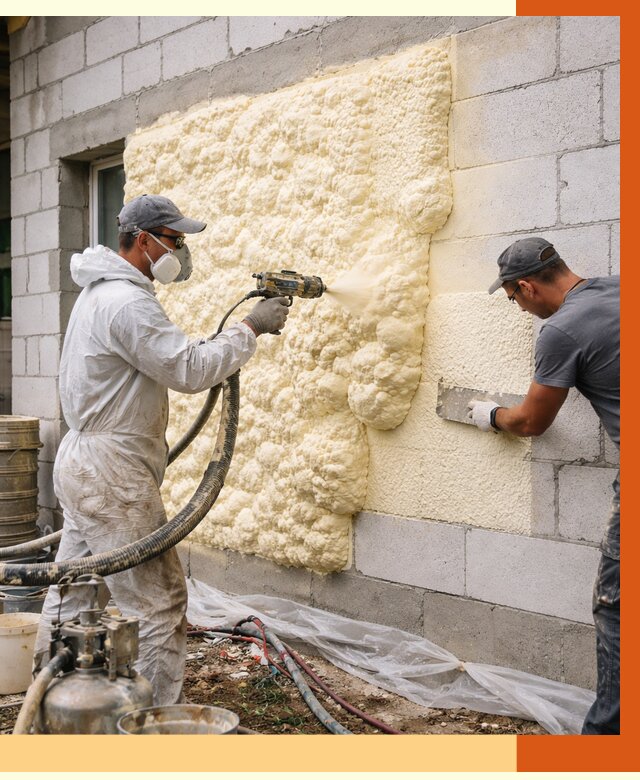 Утепление дома из газобетона ППУ в Нурлате от 5005 руб./м² под ключ | ТепломастерНрт