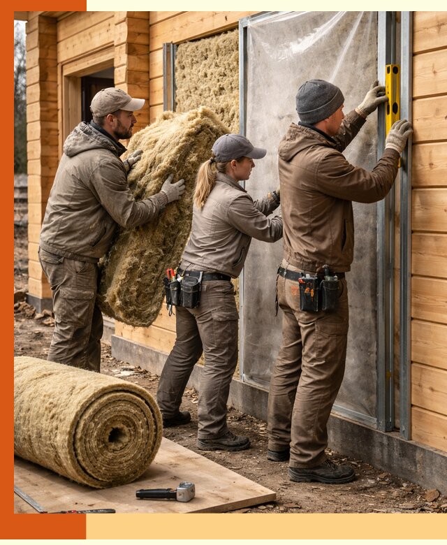 Утепление дома из двойного бруса в Нурлате качественно и надёжно