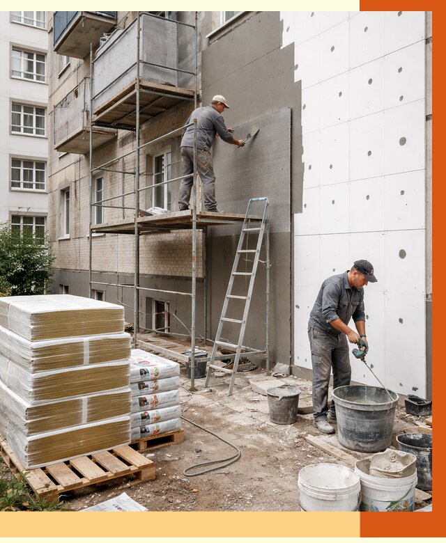 Утепление квартиры снаружи в Нурлате от 6413 руб/м2 под ключ | ТепломастерНрт