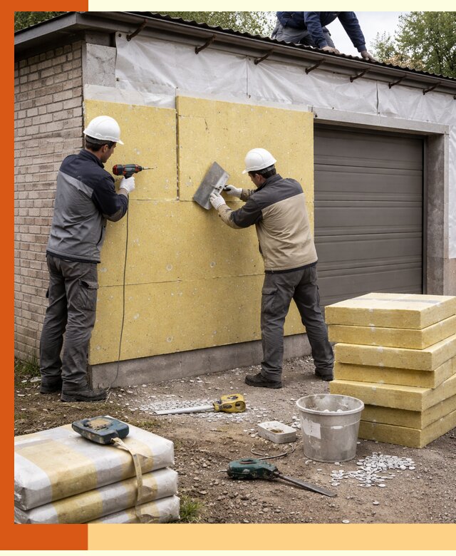 Утепление гаража снаружи в Нурлате качественно и надёжно