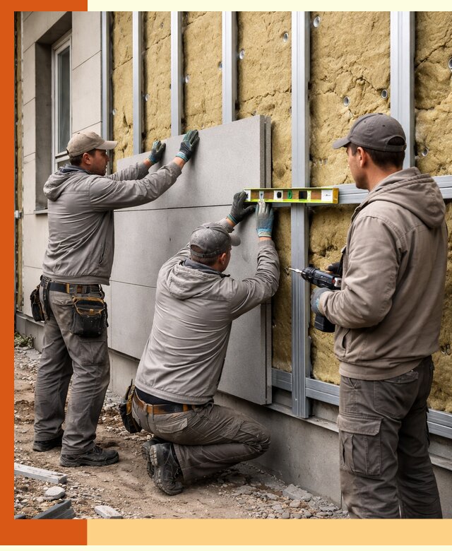 Утепление вентилируемого фасада под ключ в Нурлате