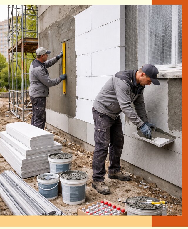 Утепление фасада и стен снаружи в Нурлате от 4379 руб. | ТепломастерНрт