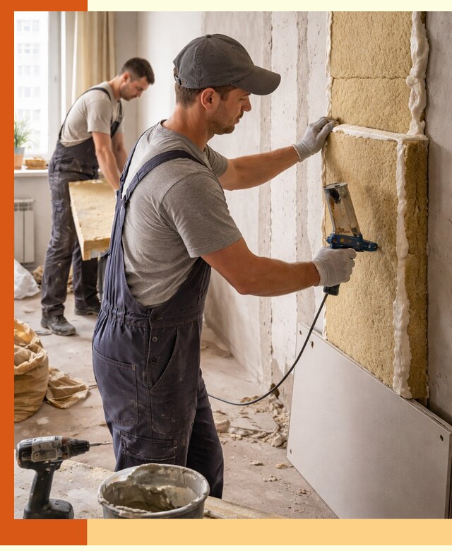 Утепление стен изнутри в Нурлате — качественно и эффективно