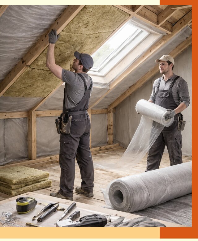 Утепление крыши изнутри мансарды в Нурлате от 4379 руб./м² | ТепломастерНрт