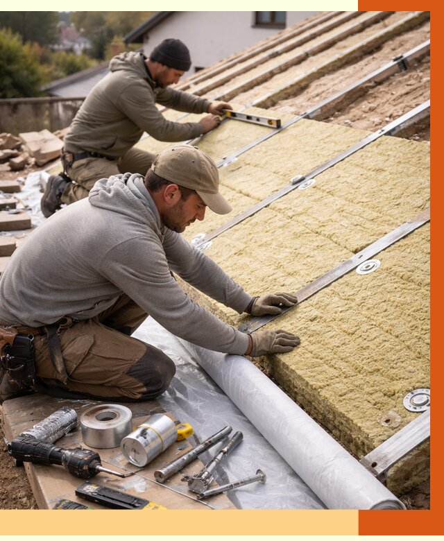 Утепление крыши снаружи в Нурлате под ключ от 1251 руб./м2 | ТепломастерНрт