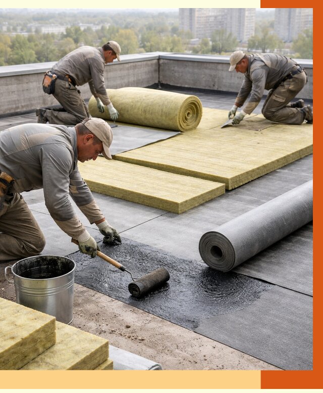Утепление плоской крыши в Нурлате от 7507 руб./м2 под ключ | ТепломастерНрт