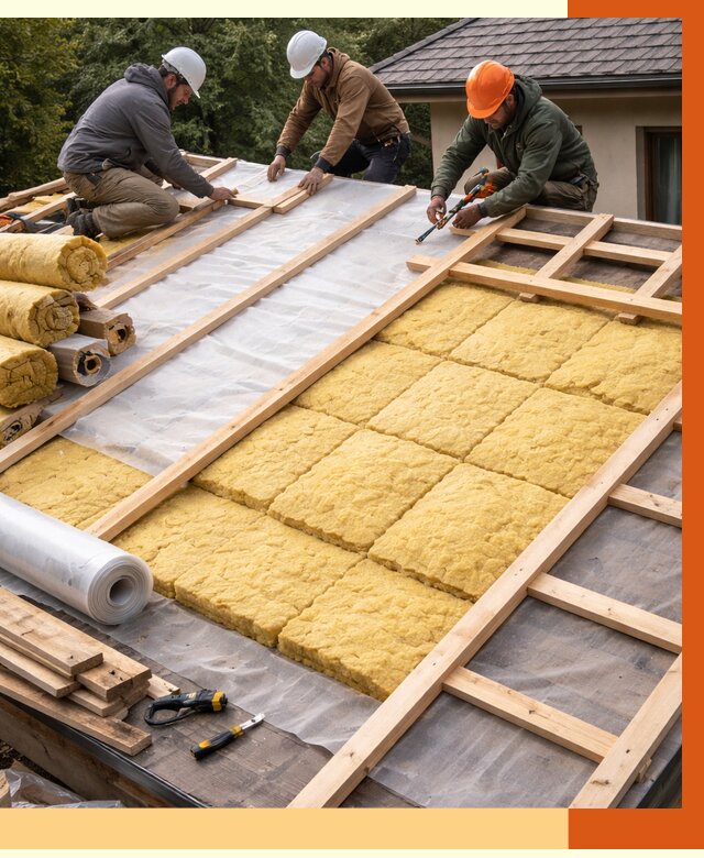 Утепление скатной крыши в Нурлате от 1303 руб./м2 под ключ | ТепломастерНрт