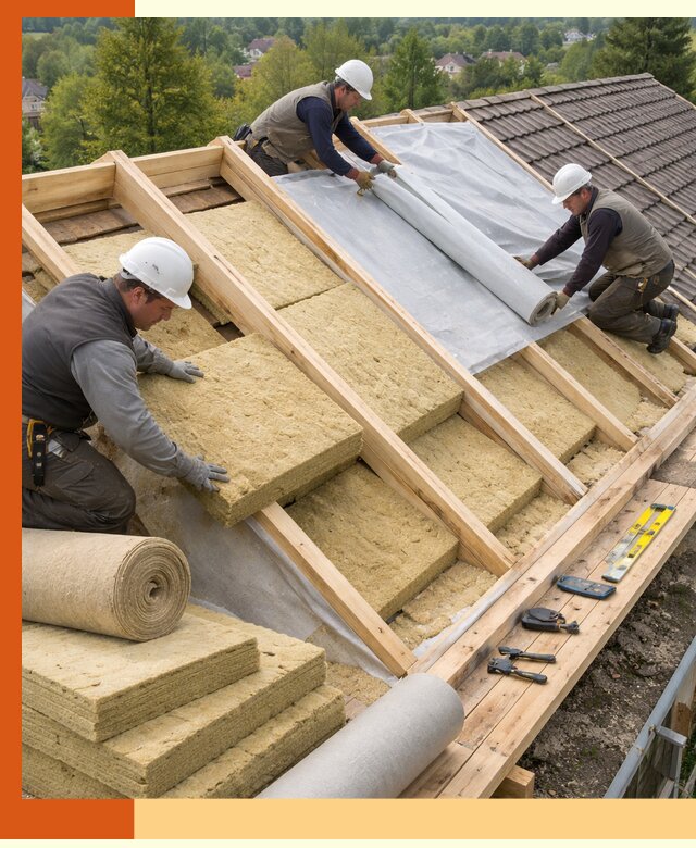 Утепление скатной крыши в Нурлате качественно и надёжно