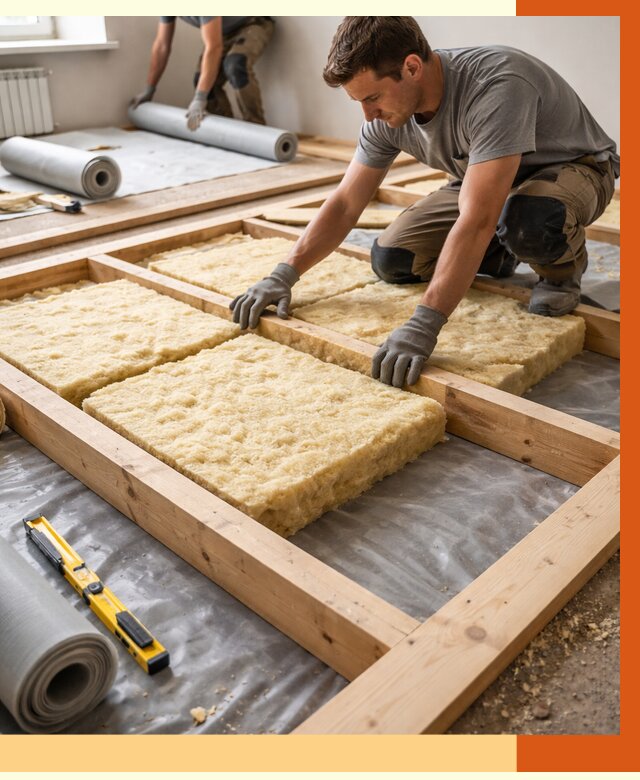 Утепление деревянного пола в Нурлате от 1564 руб./м2 под ключ | ТепломастерНрт