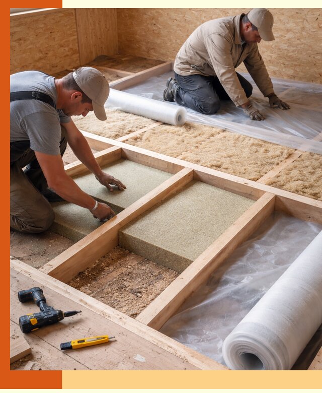 Профессиональное утепление деревянного пола в Нурлате