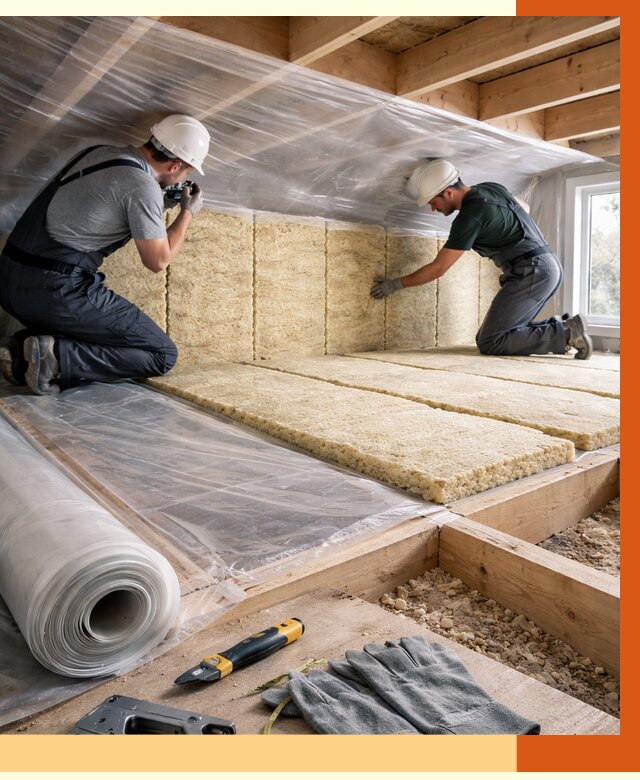 Утепление перекрытий в Нурлате от 2972 руб/м2 — утепление межэтажных и чердачных | ТепломастерНрт