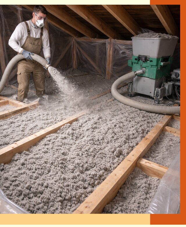 Утепление чердака эковатой в Нурлате от 1512 руб/м2 — заказать у ТепломастерНрт