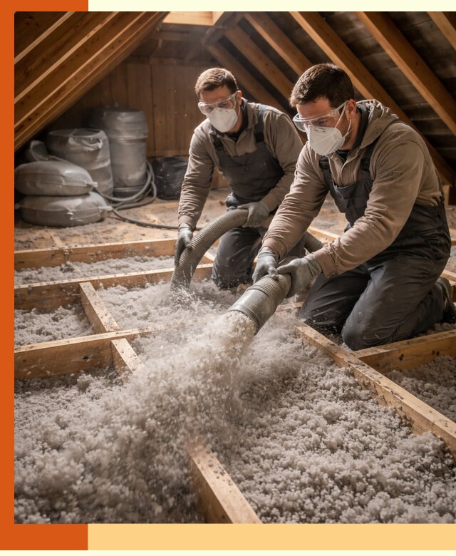 Утепление чердака эковатой в Нурлате — быстро и надёжно