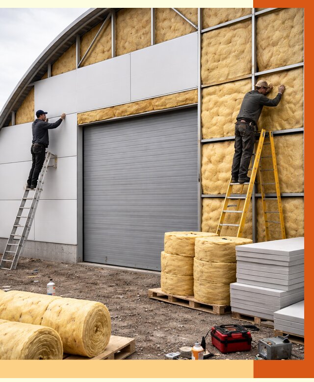 Утепление ангара пенополиуретаном в Нурлате от 7507 руб./м² — комплекс от ТепломастерНрт