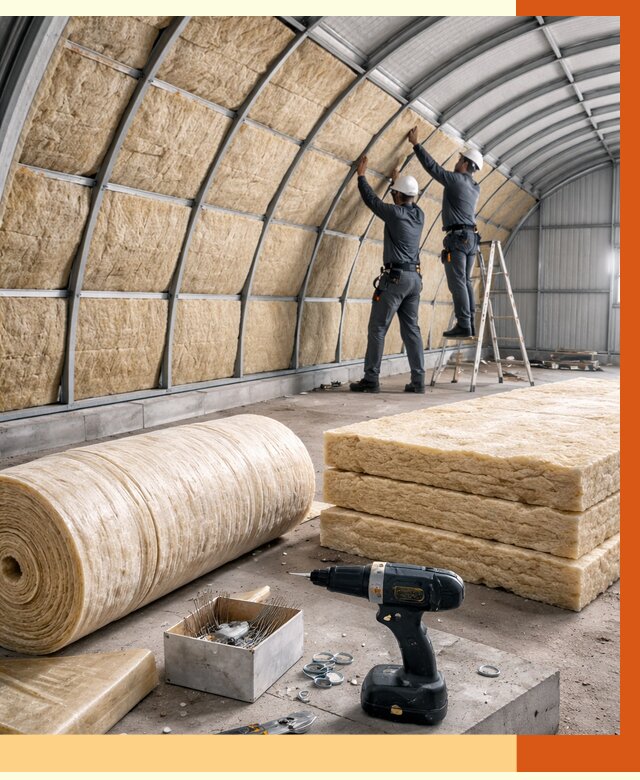 Утепление арочного ангара в Нурлате от 3337 руб./м2 под ключ | ТепломастерНрт