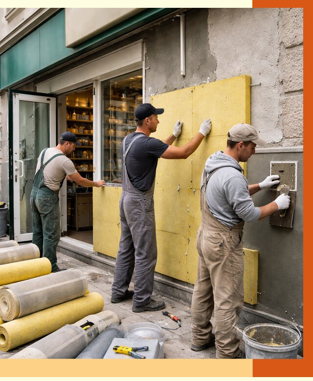 Утепление магазина в Нурлате от 4692 руб/м2 — цена, стены и снаружи | ТепломастерНрт