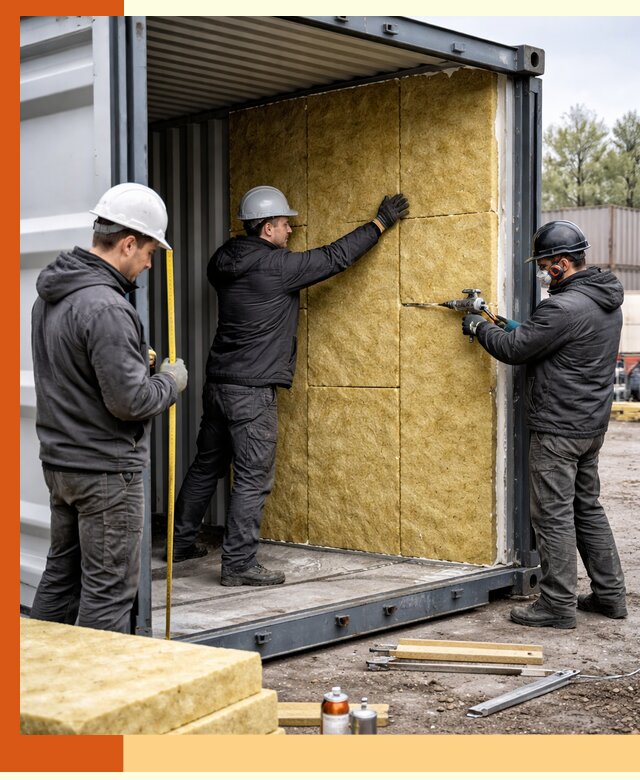 Утепление морского контейнера в Нурлате: надежная теплоизоляция и защита