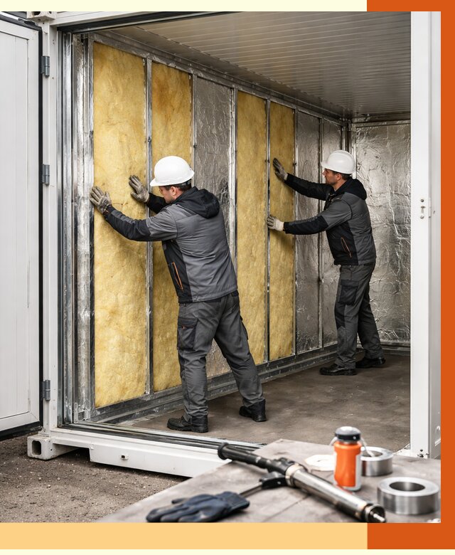 Утепление рефрижераторного контейнера в Нурлате от 46922 руб./м² | ТепломастерНрт