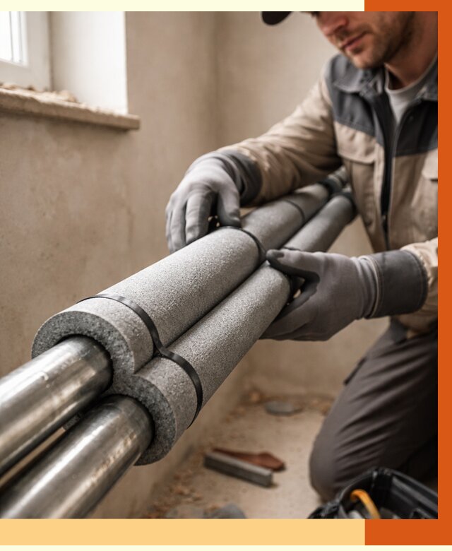 Утепление труб отопления в Нурлате от 2972 руб. за м² — услуги под ключ | ТепломастерНрт