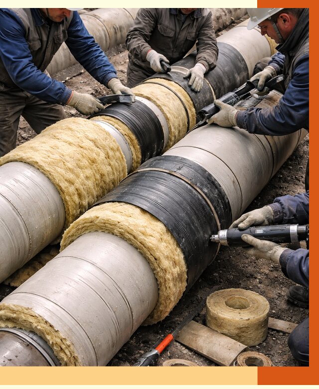 Утепление трубопровода в Нурлате под ключ от 1929 руб. — надежно и выгодно | ТепломастерНрт