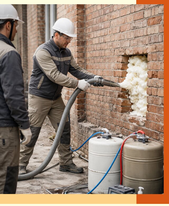 Заливка ППУ в пустоты кирпичной стены в Нурлате от 2867 руб. | ТепломастерНрт