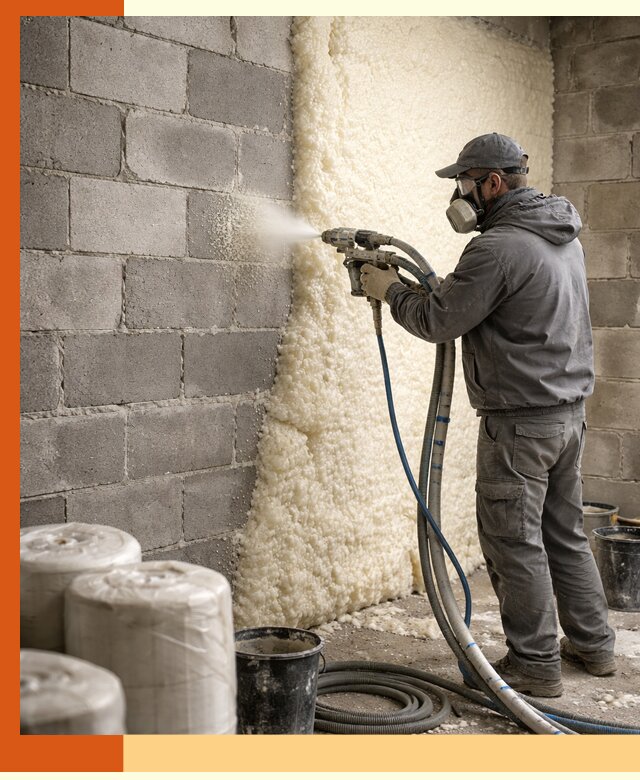 Утепление блочной стены ППУ в Нурлате качественно и надёжно