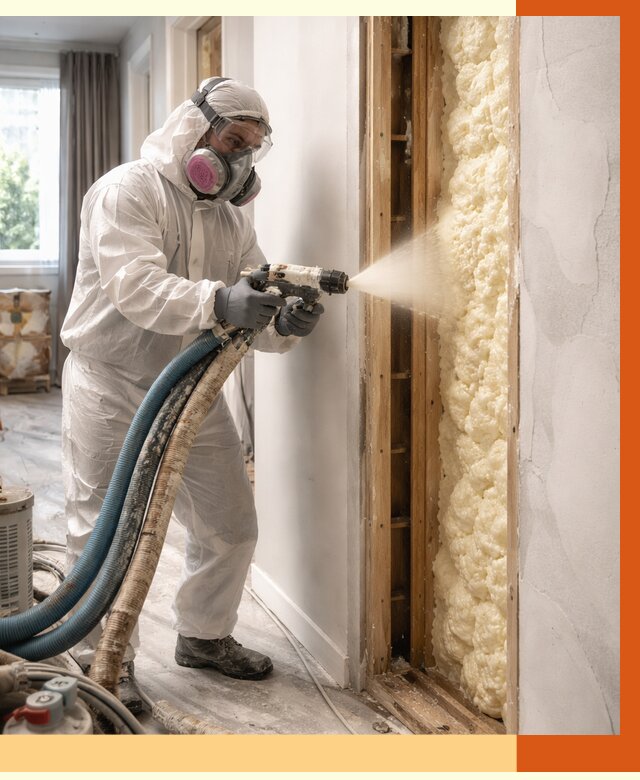 Межстеновое утепление ППУ в Нурлате от 2867 руб/м2 — межстенное утепление под ключ | ТепломастерНрт