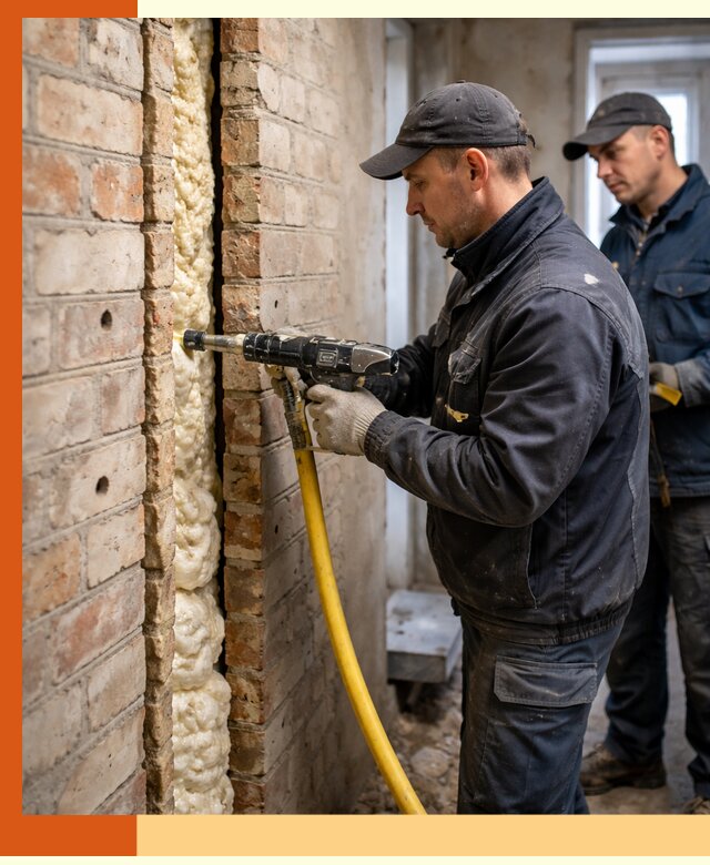 Межстеновое утепление пенополиуретаном в Нурлате