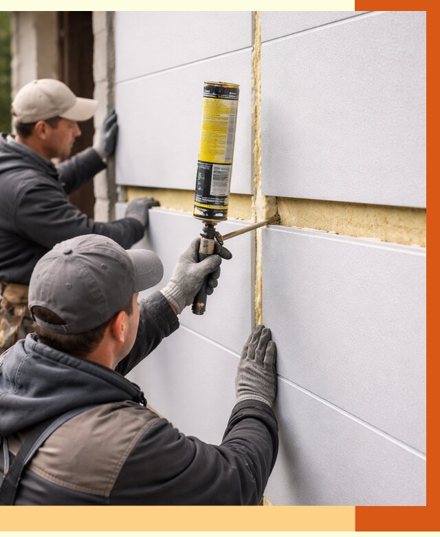 Утепление сэндвич панелей ППУ в Нурлате от 4379 руб. за м2 | ТепломастерНрт