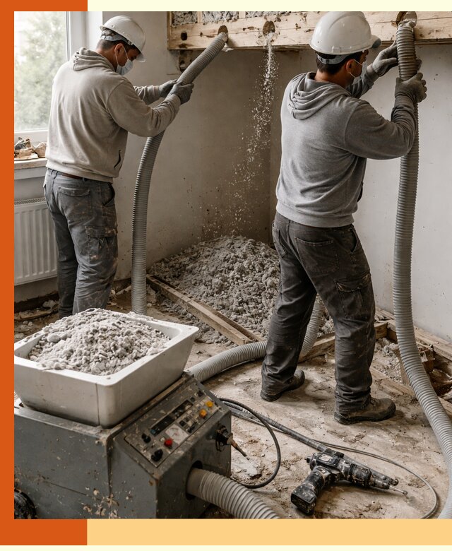 Заполнение пустот перекрытий пеной и наполнителями в Нурлате