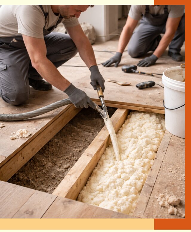 Заполнение пустот пола в Нурлате от 2815 руб. — утепление пустот пола под ключ | ТепломастерНрт