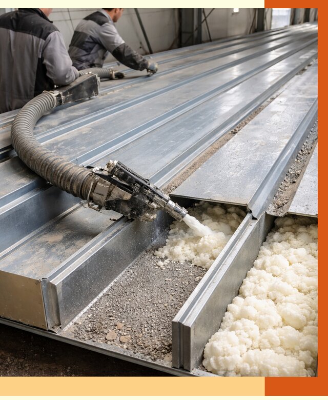 Заполнение пустот кровельных панелей в Нурлате от 7507 руб. под ключ | ТепломастерНрт