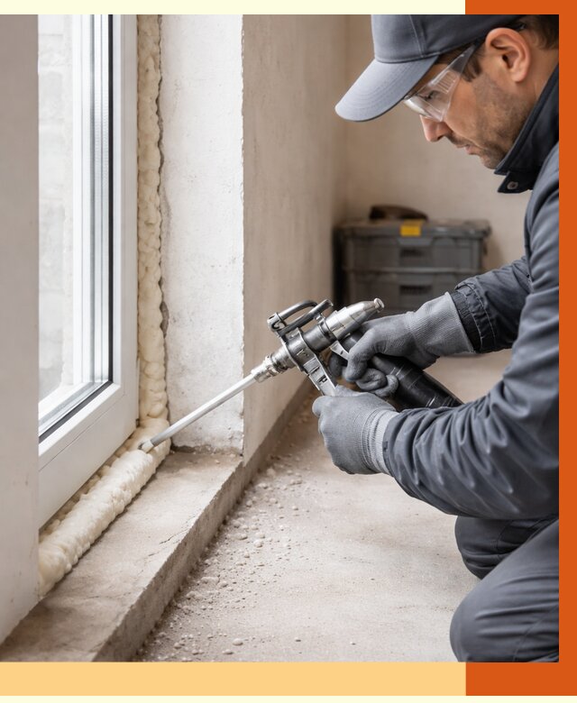 Герметизация стыков ППУ в Нурлате от 1720 руб. за м2 — утепление примыканий под ключ | ТепломастерНрт