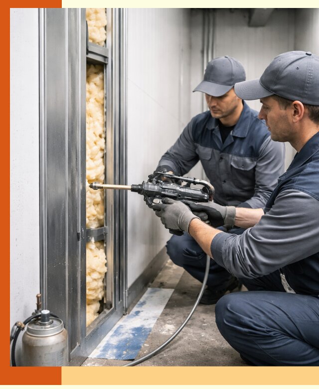 Заполнение пустот холодильных панелей в Нурлате специализированной пеной