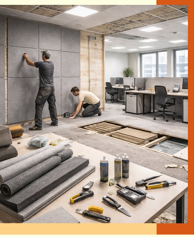 Профессиональная шумоизоляция офиса в Нурлате от 7038 руб. за м2 | ТепломастерНрт