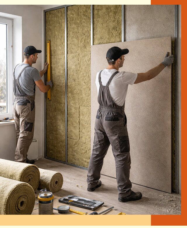 Шумоизоляция стен в Нурлате от 4692 руб/м2 — звукоизоляция стен под ключ | ТепломастерНрт