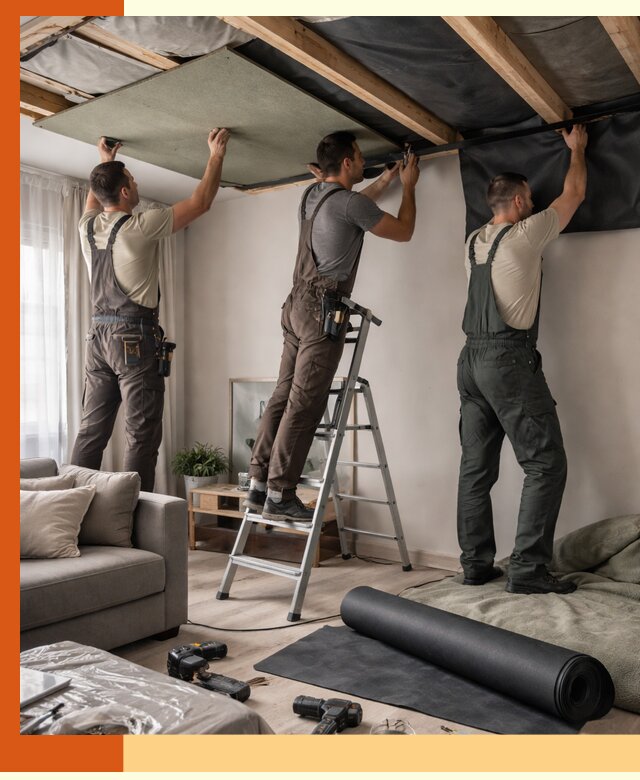 Шумоизоляция потолка в Нурлате — профессиональное устранение шумов