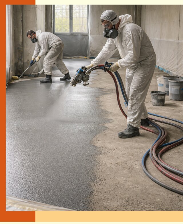 Гидроизоляция полимочевиной полов и конструкций в Нурлате