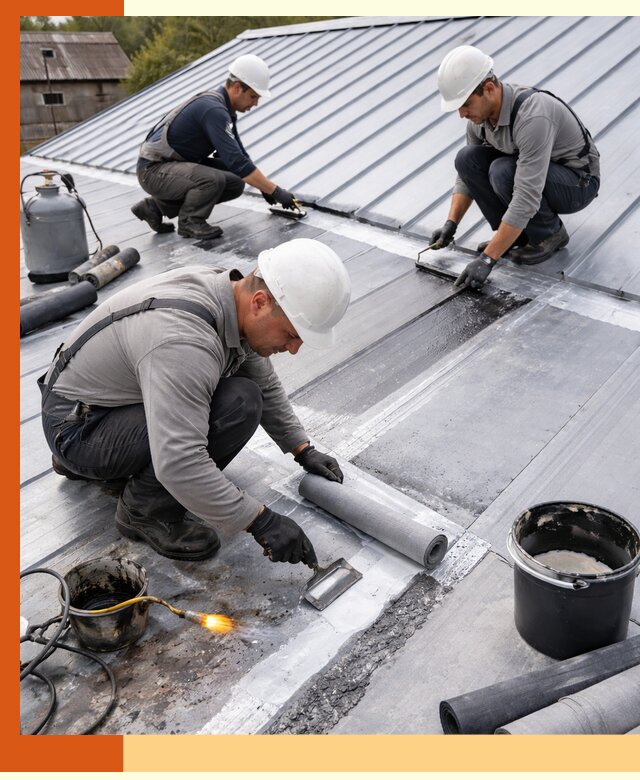 Гидроизоляция металлической кровли с гарантией в Нурлате
